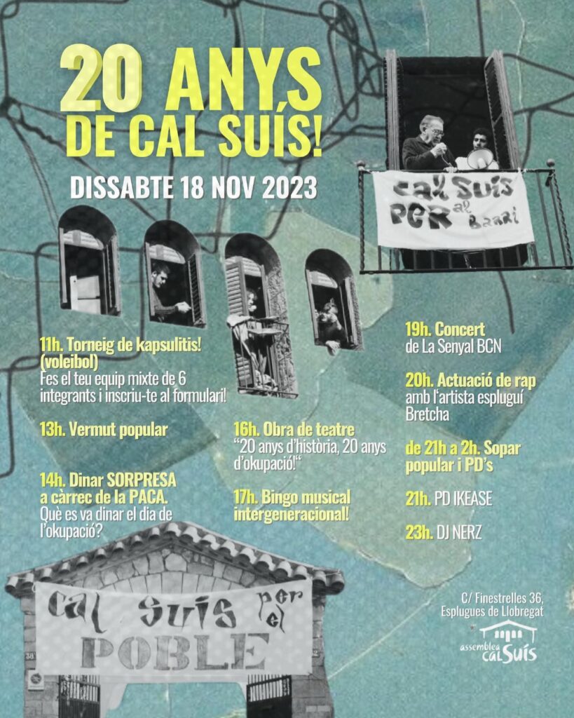 Cal Suís celebra 20 anys d'activisme i comunitat a Esplugues