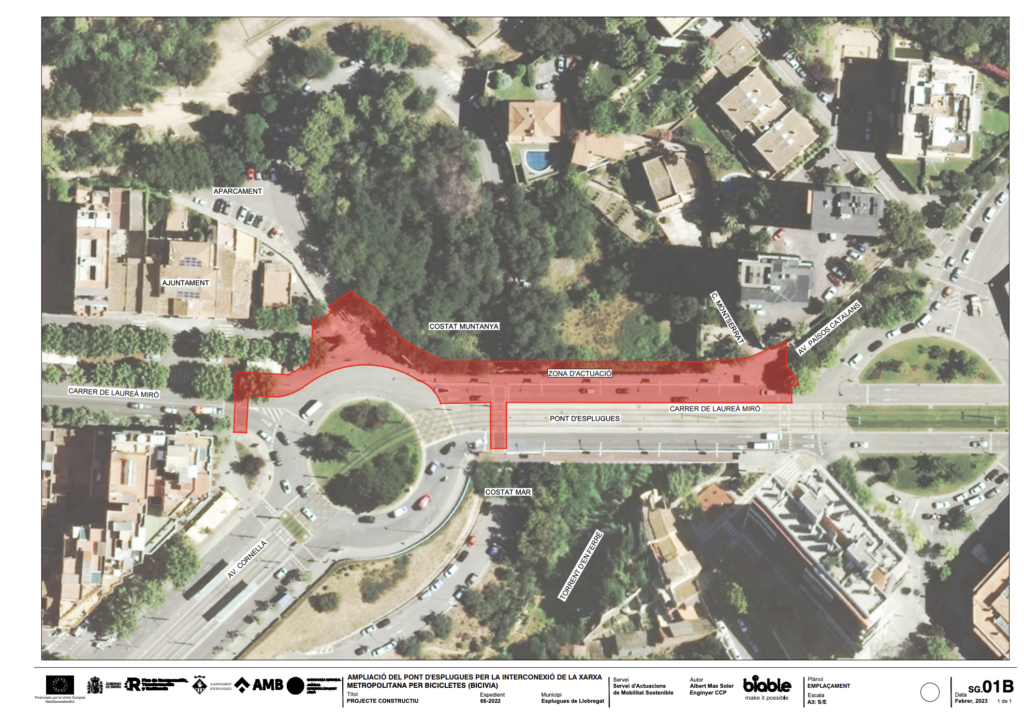 Carril bici al Pont d’Esplugues gràcies a la seva ampliació