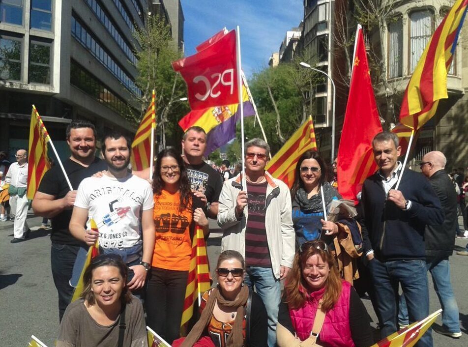 Eduard Sanz a la manifestació 'Per una Catalunya social' l'any 2014